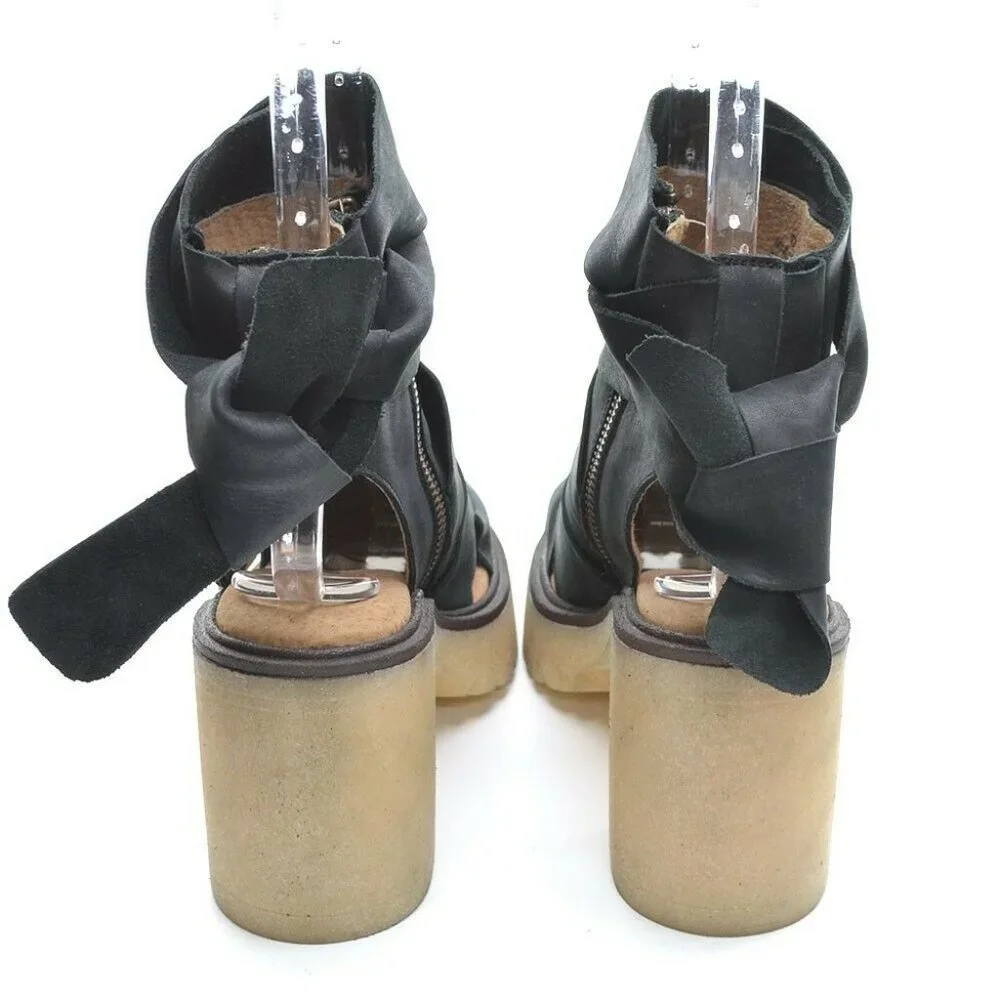 Free People Blake Black Platform Sandals 38 New in Box
